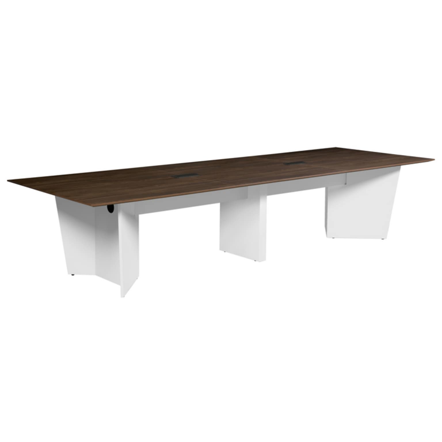 Regency Array 144W x 48D Conference Table with Grommet, Neo Walnut/White (ACT14448NWWH)