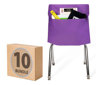 Seat Sack Seat Storage, 18 x 11 x 4, Purple, 10/Pack (50119BUNDLE)