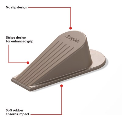 Staples Extra Large Rubber Door Stops, Brown, 2/Pack (ST62714)