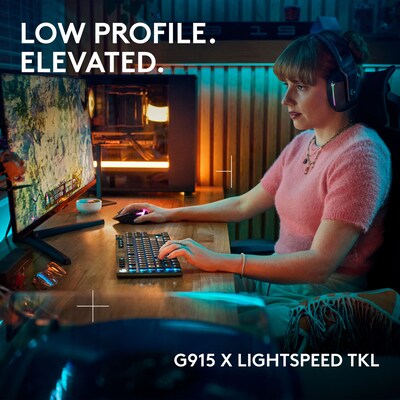 Logitech G Series G915 X LIGHTSPEED TKL Wireless Linear Gaming Keyboard, Black (920-012743)