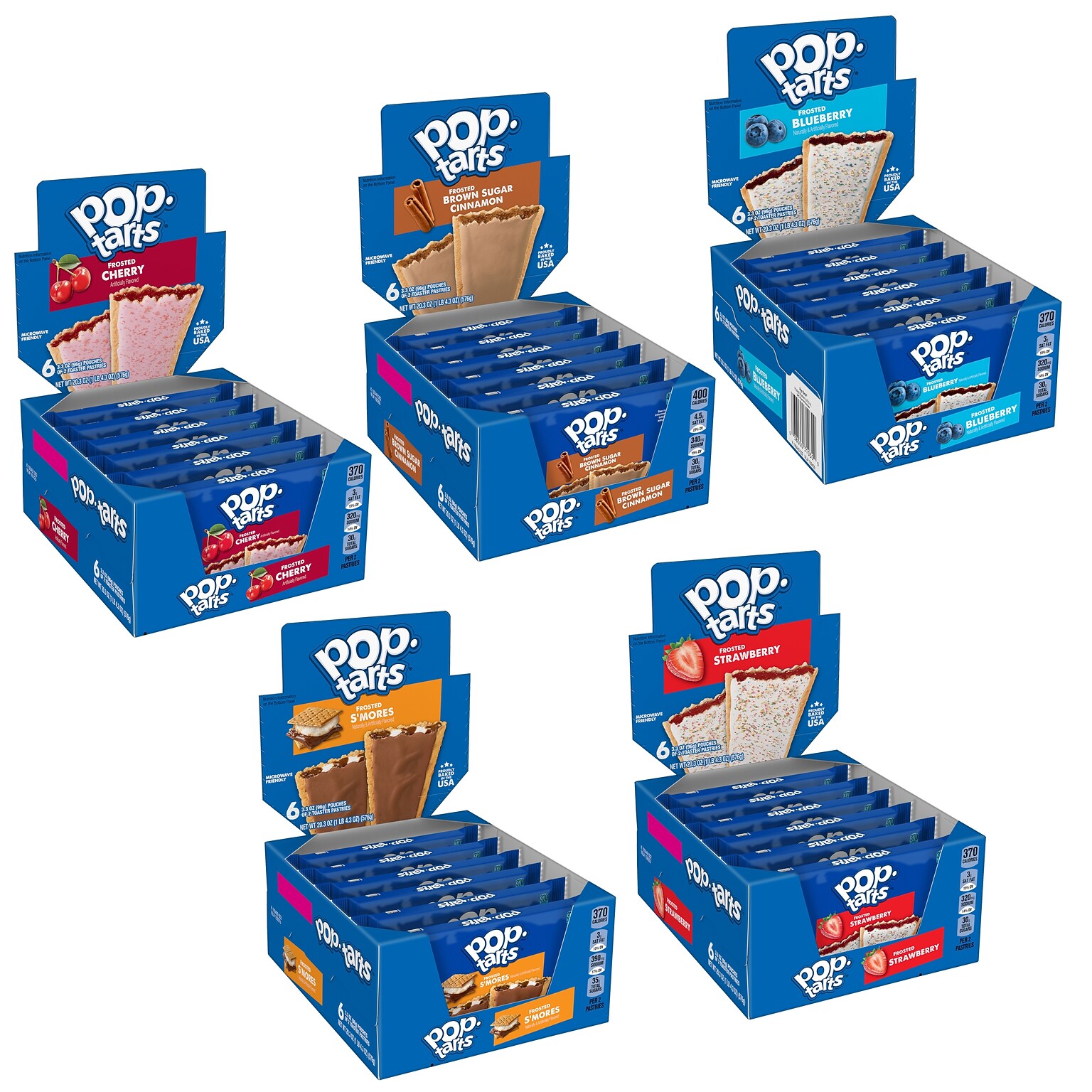 Pop-Tarts Toaster Pastries Variety Pack, 72 Pastries/Carton (KEE48883)