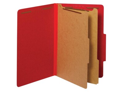 Pendaflex Pressboard Classification Folder, 2-Dividers, 2 1/2 Expansion, Legal Size, Bright Red, 10/Box (29031P)