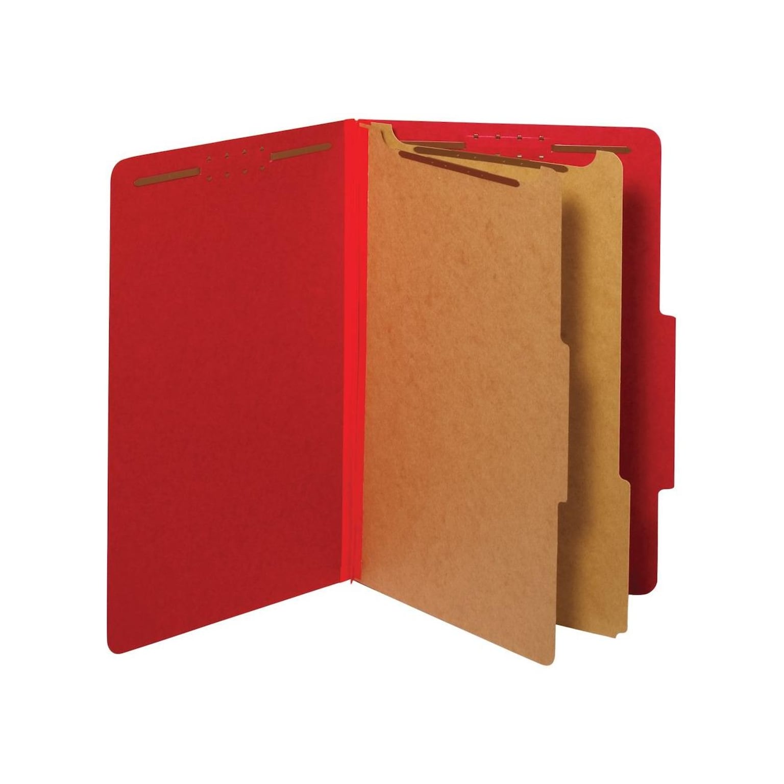 Pendaflex Pressboard Classification Folder, 2-Dividers, 2 1/2 Expansion, Legal Size, Bright Red, 10/Box (29031P)