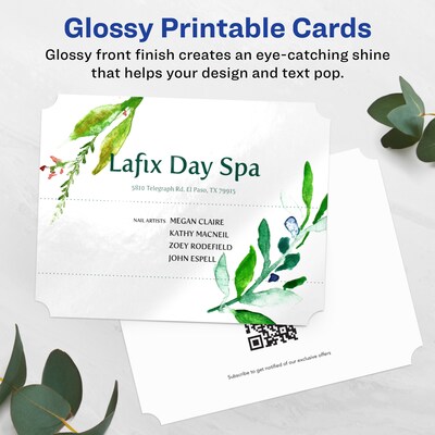 Avery Integrated Cards, 4.25 x 5.5, Glossy White, 100/Box (95278)