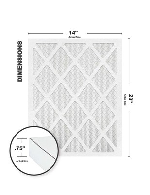 Brighton Professional 14 x 28 x 1 MERV 8 Pleated Air Filter, 4/Pack (FB14X28A_4)