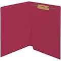 Medical Arts Press® Colored End-Tab Fastener Folders; Half Pocket with Fasteners, 11 Pt., Red