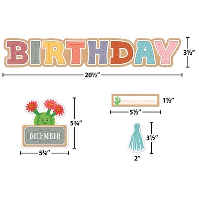 Teacher Created Resources Happy Cactus Crew Happy Birthday Mini Bulletin Board Set, 59/Pieces, 3 Sets (TCR6958-3)