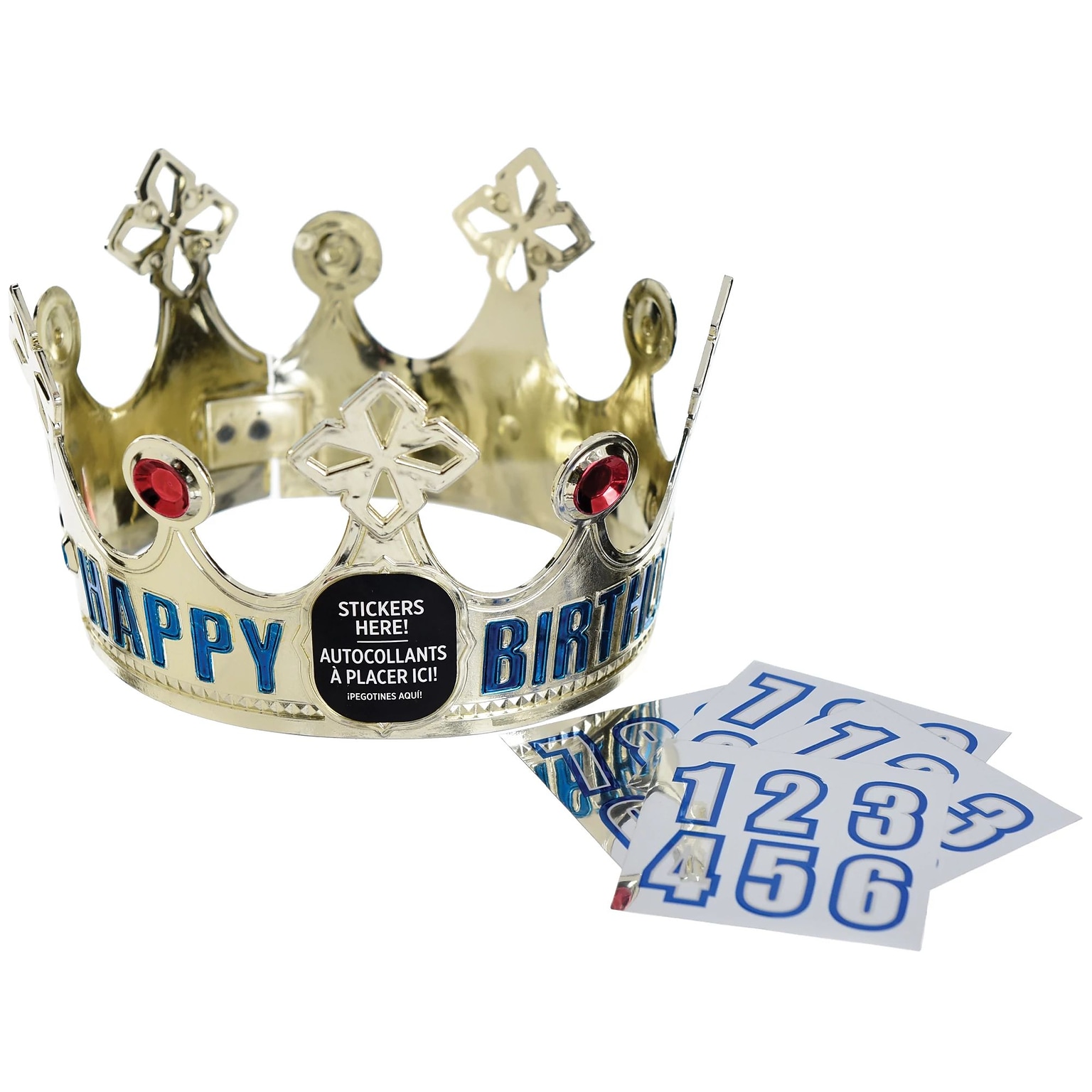 Party City Happy Birthday Add-An-Age Crown, Child Size, Gold (AM2500069-NS)