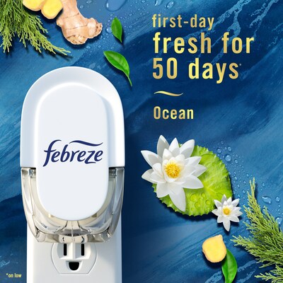 Febreze Plug Air Freshener Warmer Refill, Ocean Scent, 0.87 fl. oz., 3/Pack (71932)