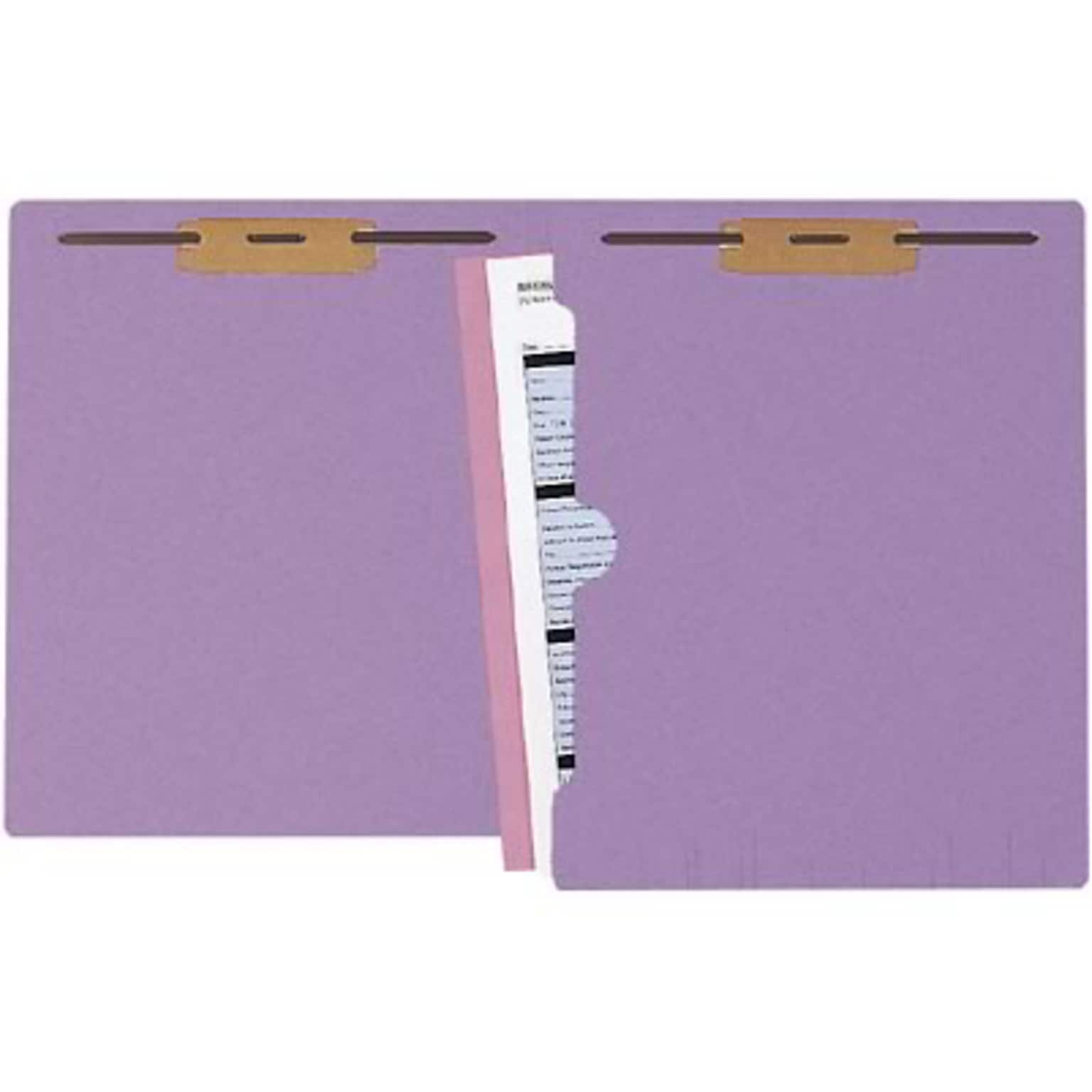 Medical Arts Press® Colored End-Tab Fastener Folders; Full-Pocket with 2 Fasteners, Lavender