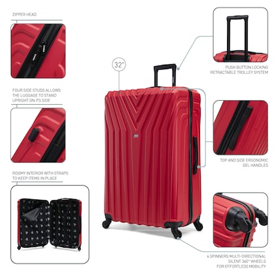 InUSA Vasty 33.86" Hardside Suitcase, 4-Wheeled Spinner, TSA Checkpoint Friendly, Grey (IUVAS00XL-GRE)