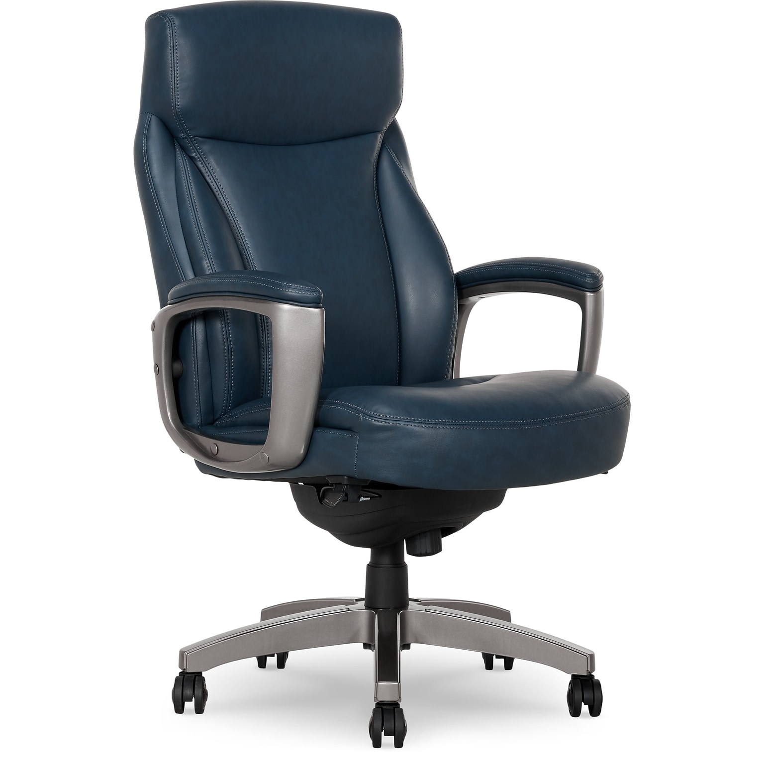 La-Z-Boy Arcadian Ergonomic Bonded Leather Swivel Executive Chair, Blue (51447)