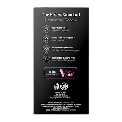 U by Kotex Security Regular Cotton Maxi Pads, 44/Pack (58246)