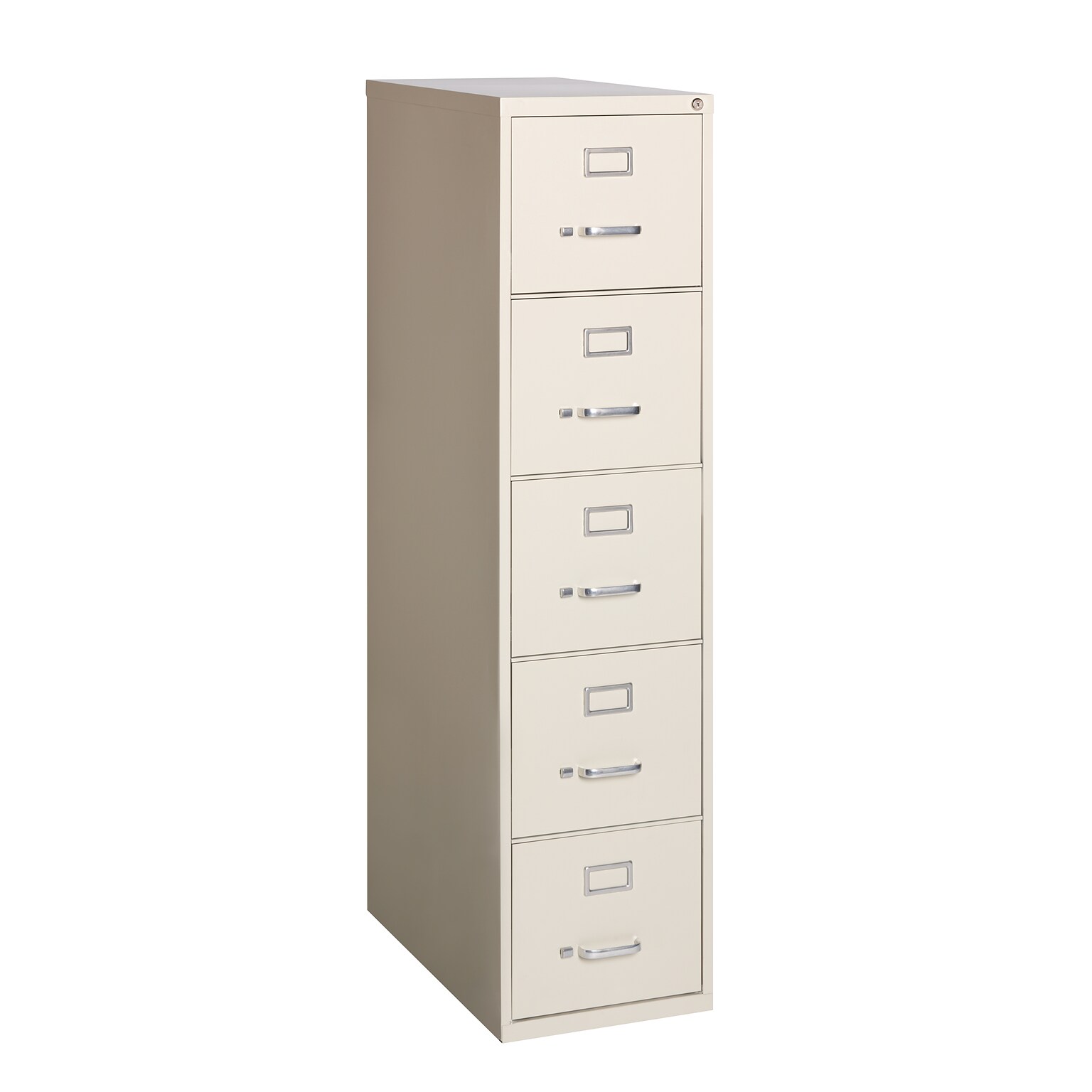 Hirsh Commercial 5-Drawer Vertical File Cabinet, Letter Size, Lockable, 61.375H x 15W x 26.5D, Putty (17777)
