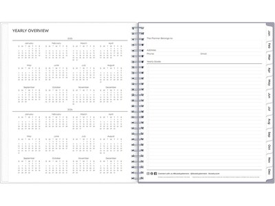 2025 Blue Sky Rue Du Flore 8" x 10" Monthly Planner, Plastic Cover, Green/Gray (101605-25)