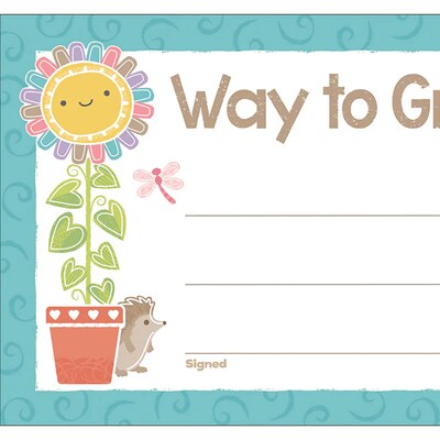 Trend Enterprises Way to Grow Good to Grow Recognition Award, 5.5" x 8.5", Multicolored, 30/Pack, 3 Packs/Bundle (T-81065-3)