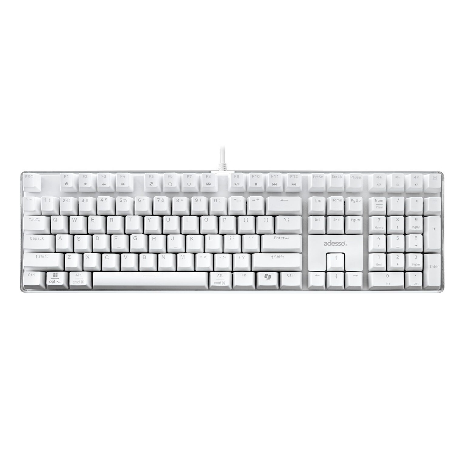 Adesso EasyTouch 680 Illuminated Mechanical Keyboard, White (AKB-680UW)