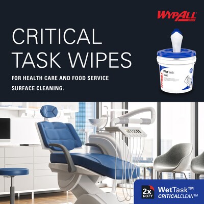 WypAll CriticalClean WetTask Disinfecting Wipes, Wipes/Container, 540/Carton (6471)