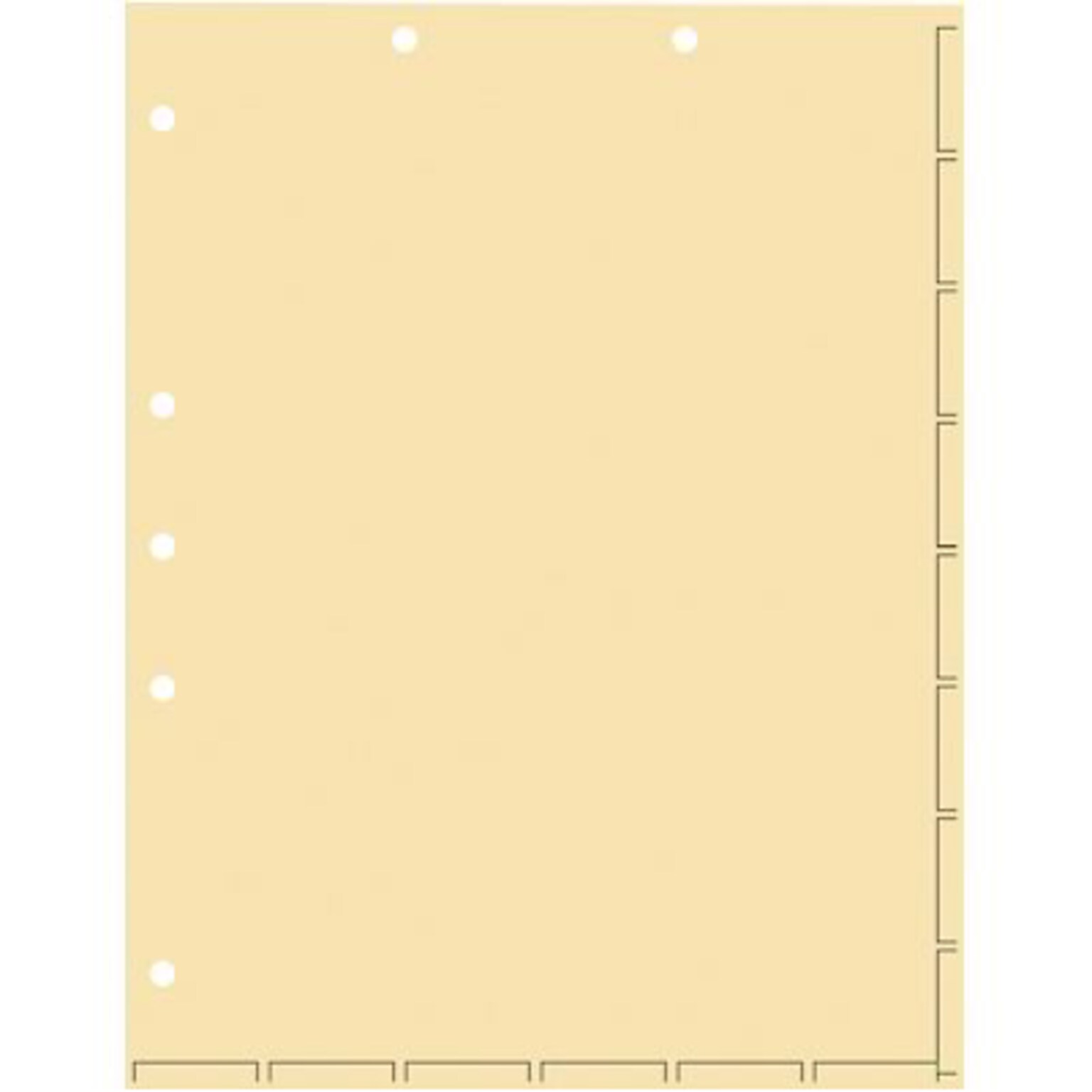 Medical Arts Press Chart Divider Sheets, 7-Hole Punched, Letter, Manila, 250/Bx (20251)