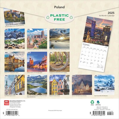 2025 BrownTrout Poland 12 x 12 Monthly Wall Calendar (9781975480714)