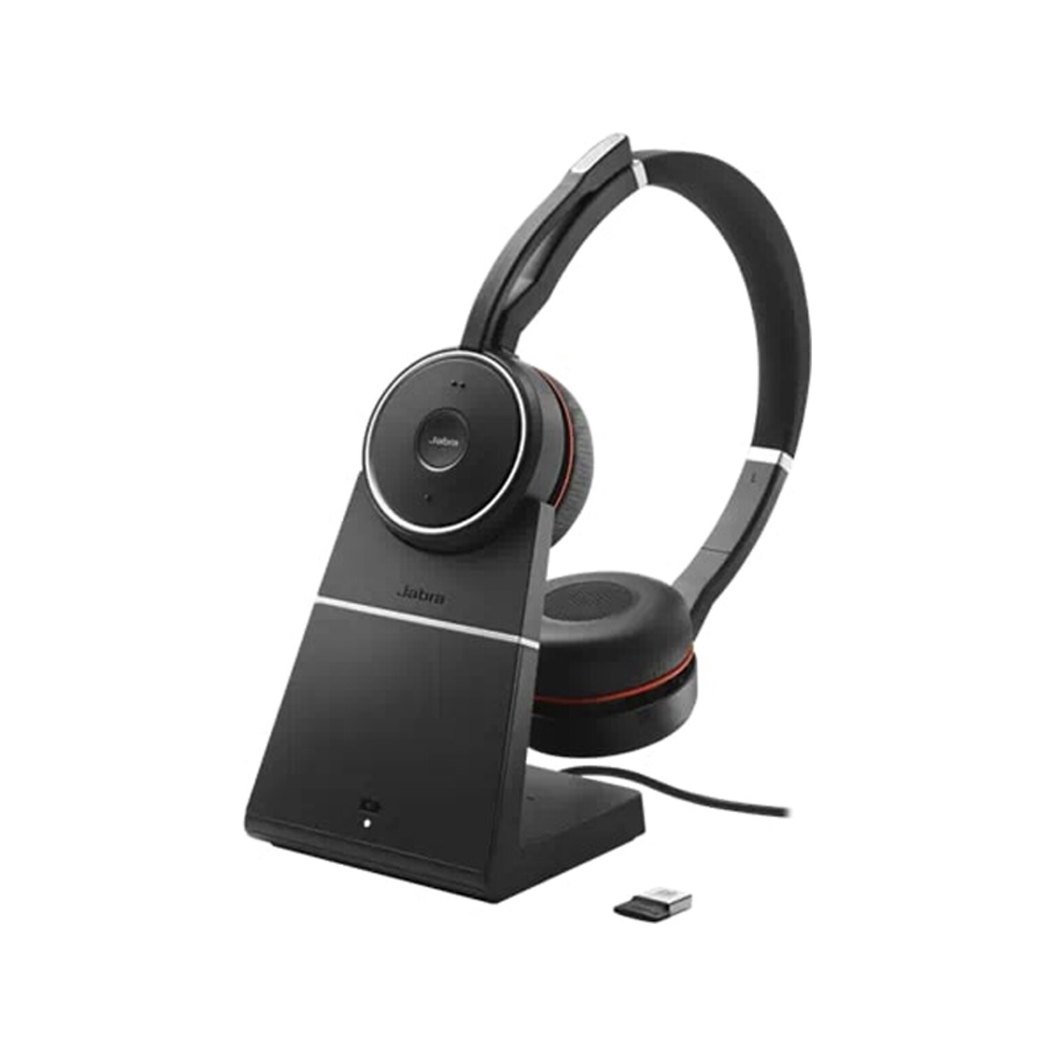 jabra Evolve 75 Bluetooth Headset, USB-C, MS Certified, Black (100-98510001-02)