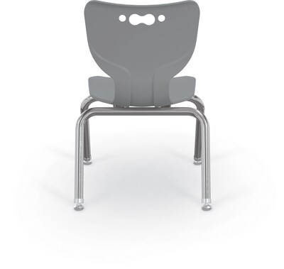 MooreCo 12" Hierarchy Student Chair with 4 Legs, Grey/Chrome Base (703673595322)