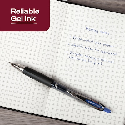 uniball 207 Retractable Gel Pens, Medium Point, 0.7mm, Blue Ink, 36/Pack (1921064)