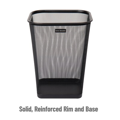 Mind Reader Metal Trash Can Without Lid, 5 Gallon, Black, 2/Pack (2SQUAGA-BLK)