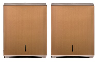 Alpine Industries Copper Brushed Stainless Steel C-Fold/Multi-Fold Paper Towel Dispenser 2 Pack (480-COP-2PK)