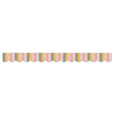Carson Dellosa Education We Belong Scalloped Borders Per Bundle, 3"x 3', Stripes, 6/Bundle (CD-108493-6)