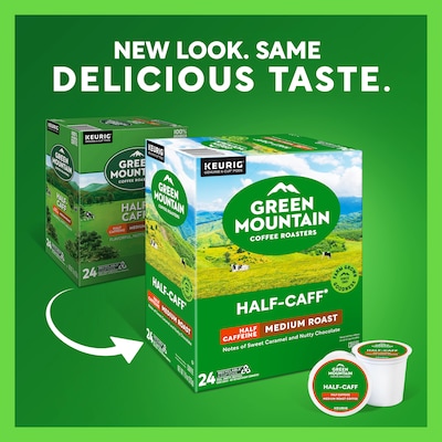 Green Mountain Half Caff Coffee Keurig K-Cup Pods, Medium Roast, 24/Box (5000330138)