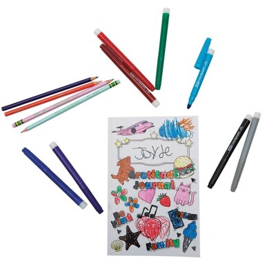 S&S Color-Your-Own Gratitude Guided Journal, 6" x 9", White, 100 Pages, 12/Pack (PE224612)