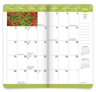 2026-2027 BrownTrout In the Garden 3.5" x 6.5" Monthly Planner (9798330703869)