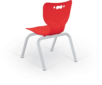 MooreCo 12 Hierarchy Student Chair with 4 Legs, Red/Platinum Base (703673562157)