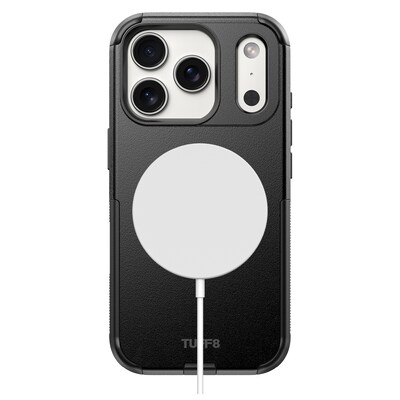 TUFF8 Impact Dual-Layer Rugged MagSafe Phone Case for iPhone 18 Pro Max, Shock Absorbing, Black (T8I-IP1804)