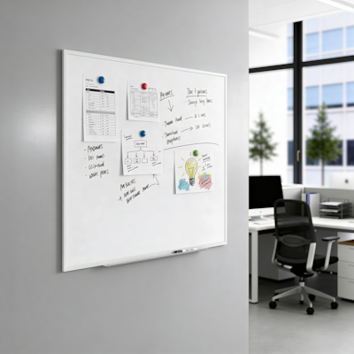 TRU RED™ Melamine Dry Erase Board, Gray Frame, 4' x 3' (TR59354)
