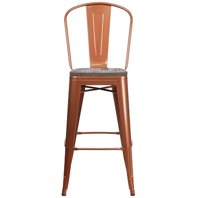 Flash Furniture Blake Contemporary Metal Vertical Back Barstool, Copper, 4-Pieces/Pack (4ET353430POCW)
