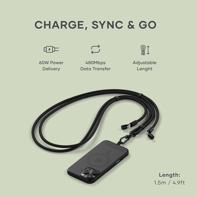 OntheGo Crossbody Lanyard Cable (Black)