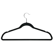 Honey Can Do Set of 5 Collapsible Plastic Hangers and 50 Velvet Non-Slip Hangers, Black (HNG-09217)