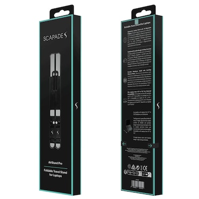 Scapade AirStand Pro Adjustable Travel Stand for Laptops, Black (S-FOLS2)