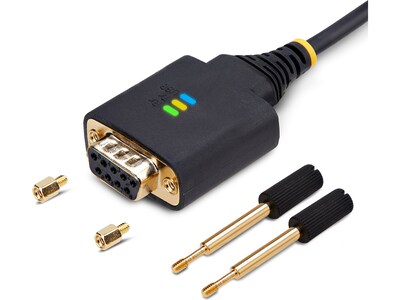 StarTech 3.3' USB-A to RS-232 Serial Adapter Cable, Male to Male, Black, 'DI Chip, COM Retention (1P3FFCNB-USB-SERIAL)