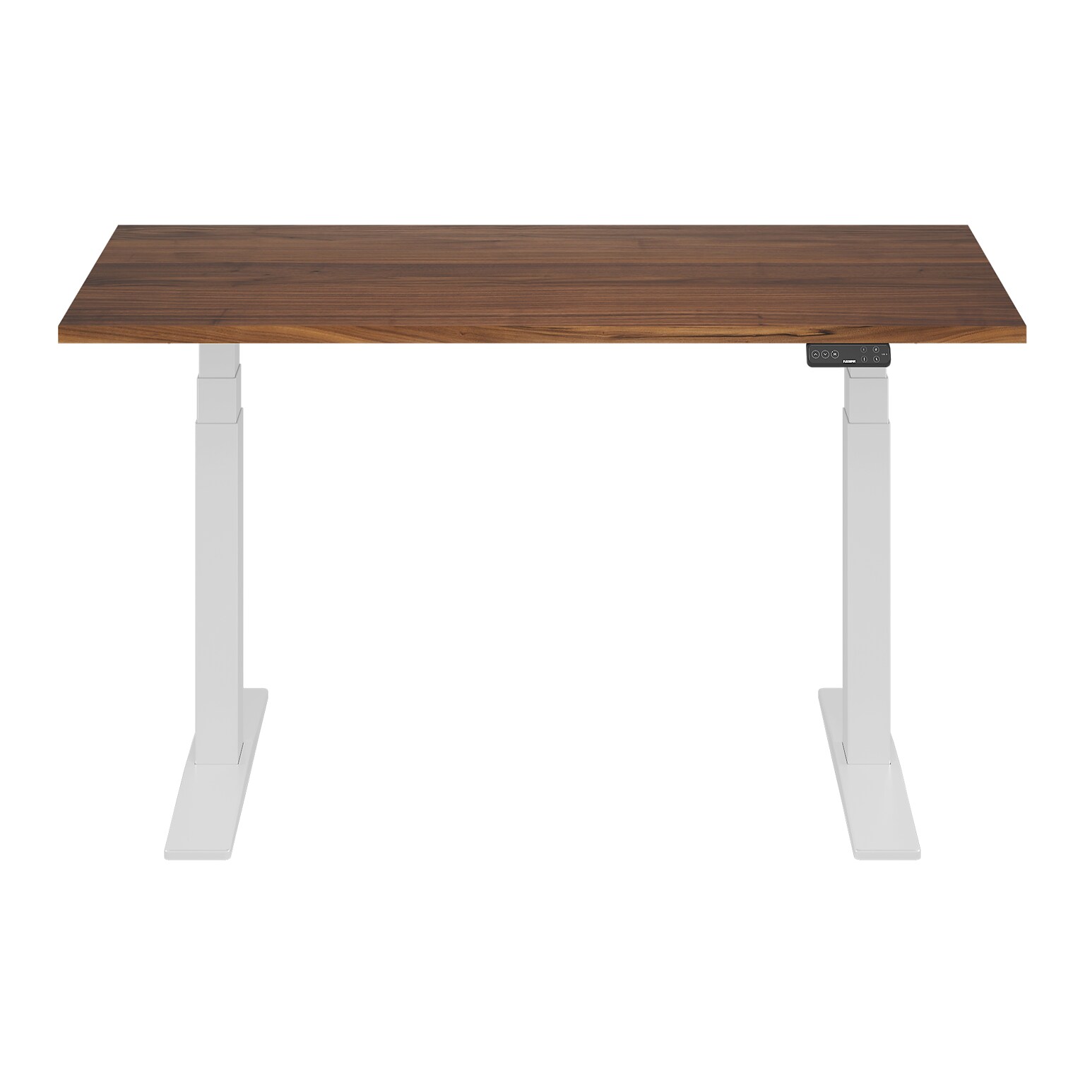 FlexiSpot E7 Commercial 55W Electric Adjustable Standing Desk, Black Walnut/White (E7WCOM5528-BW)