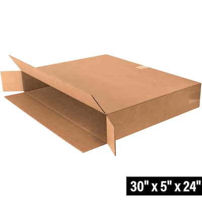 30" x 5" x 24" Shipping Boxes, 10/Bundle (30524FOL)