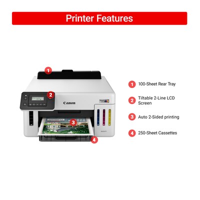 Canon Maxify GX5120 Wireless Color Print Only Megatank Inkjet Printer, Best for Home Office (6884C002AA)