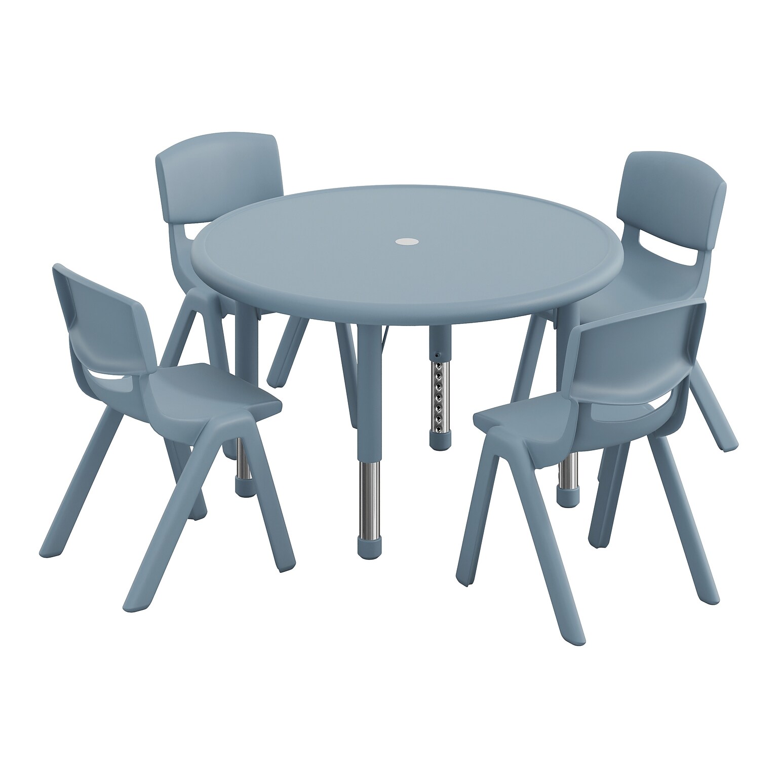 Flash Furniture Emmy 33 Round Activity Table Set, Height Adjustable, Dusty Blue (YCX73RNDTBDTBE)