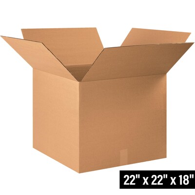 22 x 22 x 18 Shipping Boxes, 32 ECT, Brown, 10/Bundle (222218)