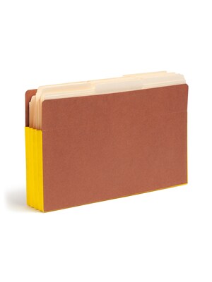 Smead Recycled Reinforced File Pocket, 3" Expansion, Legal Size, Yellow/Redrope, 10/Box (74688)