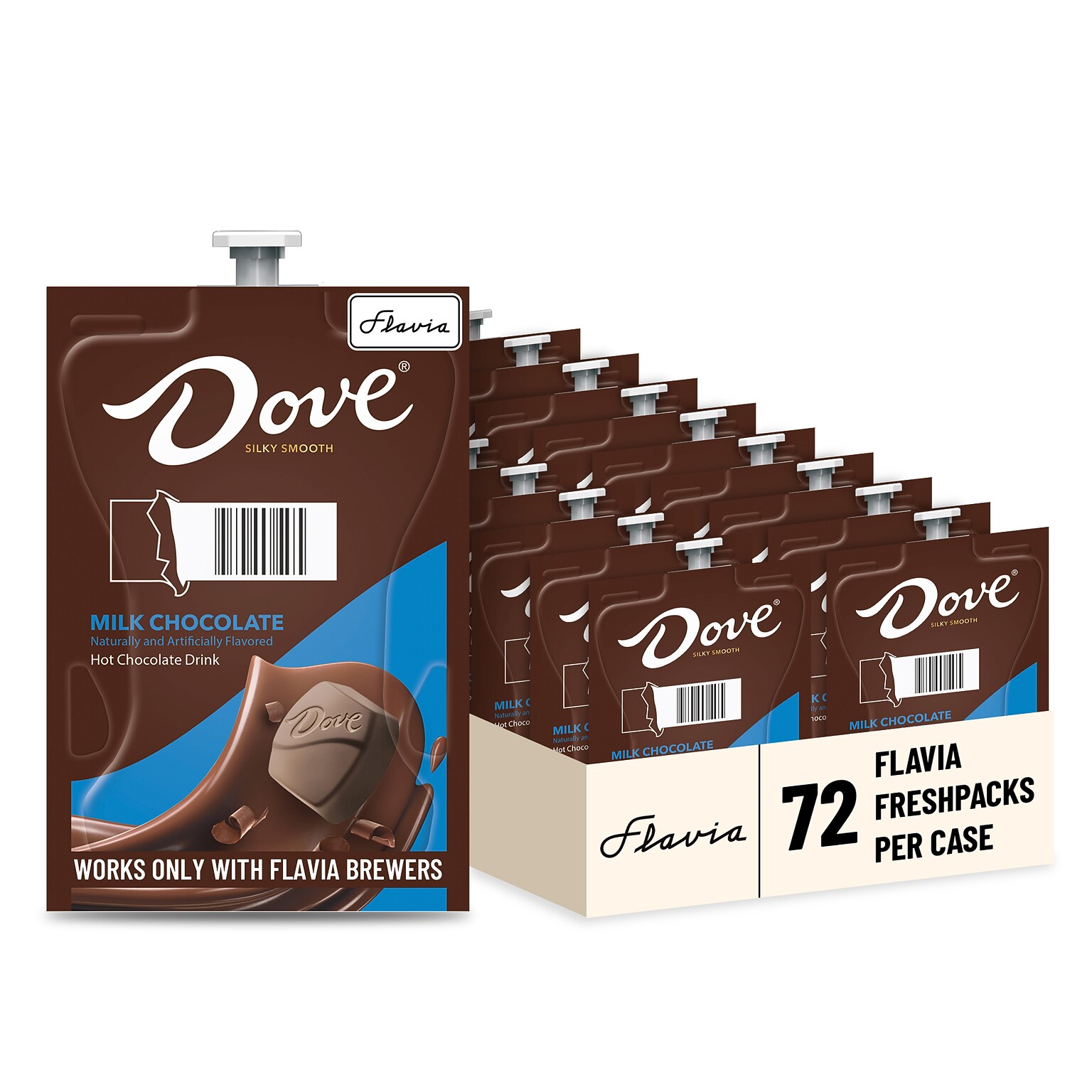 Dove Silky Smooth Milk Chocolate Hot Cocoa, Flavia Freshpacks, 72/Carton (MDRA117)