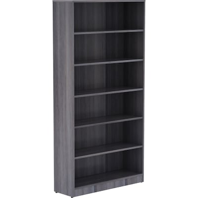 Lorell Laminate Bookcase, 36W x 12D x 72H, Weathered Charcoal (LLR69565)