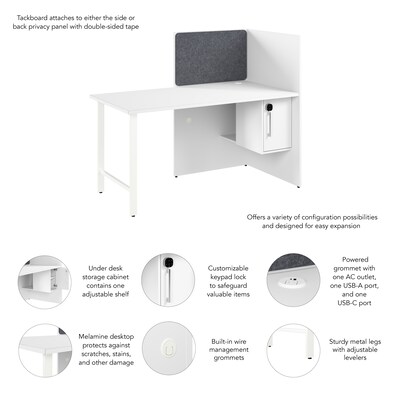 Bush Business Furniture Hustle 60"W Cubicle Workstation, White (HUCB260WH)